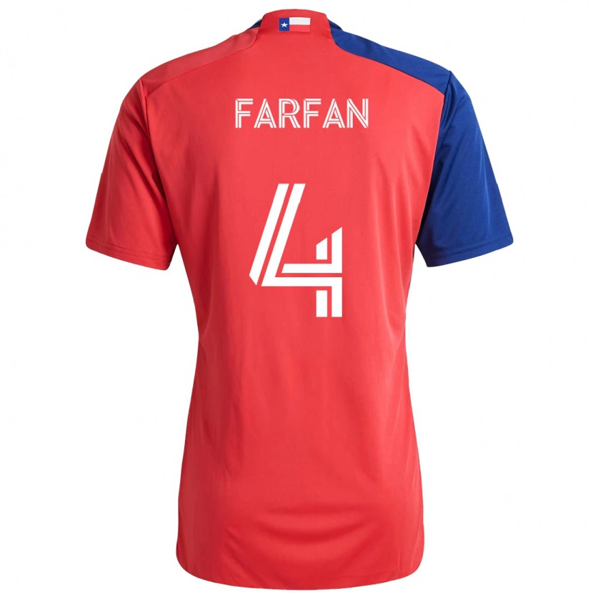 Danxen Women Marco Farfán #4 Red Navy Blue Home Jersey 2025/26 T-Shirt