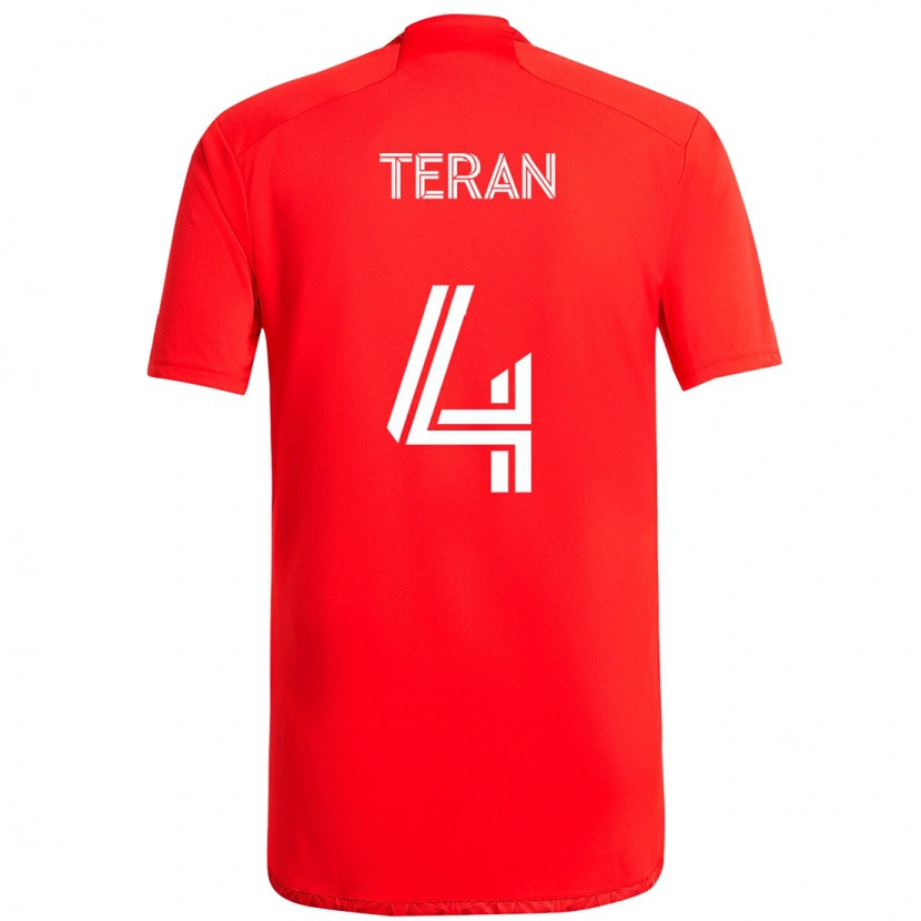 Danxen Women Carlos Terán #4 Red White Home Jersey 2025/26 T-Shirt