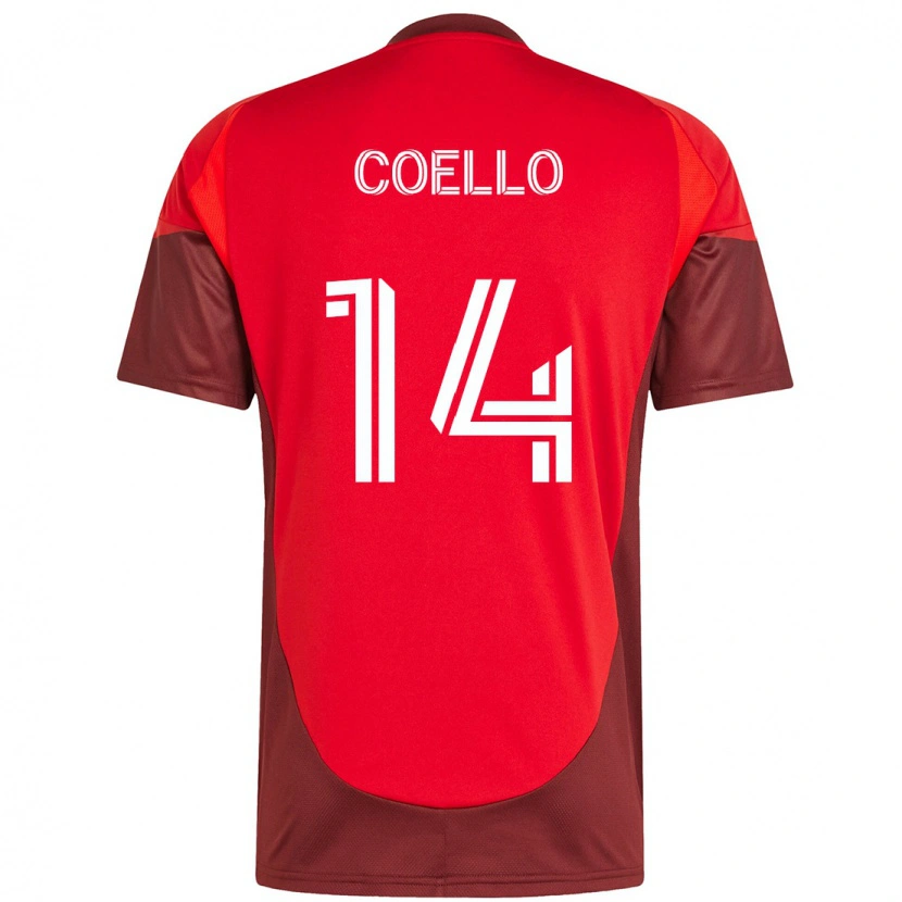 Danxen Women Alonso Coello #14 Red White Home Jersey 2025/26 T-Shirt
