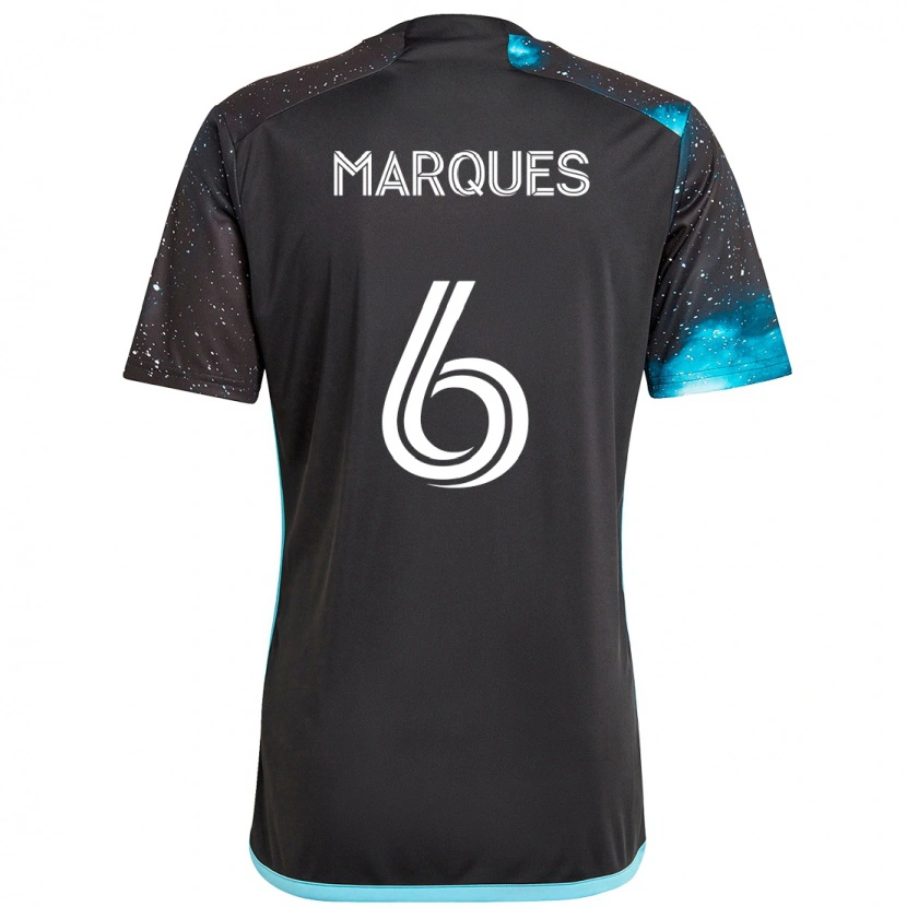 Danxen Women Mikael Marqués #6 Black Blue Home Jersey 2025/26 T-Shirt