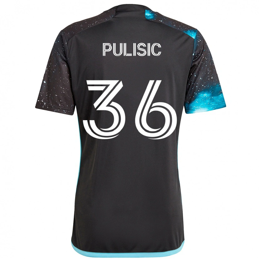Danxen Women Will Pulisic #36 Black Blue Home Jersey 2025/26 T-Shirt