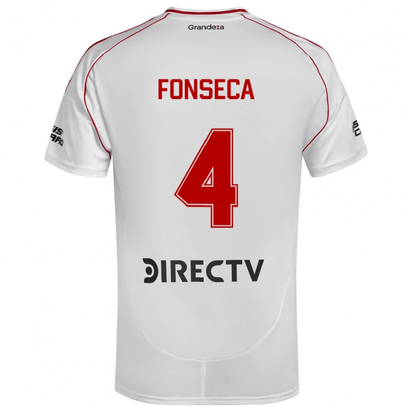 Danxen Women Nicolás Fonseca #4 White Red Home Jersey 2025/26 T-Shirt
