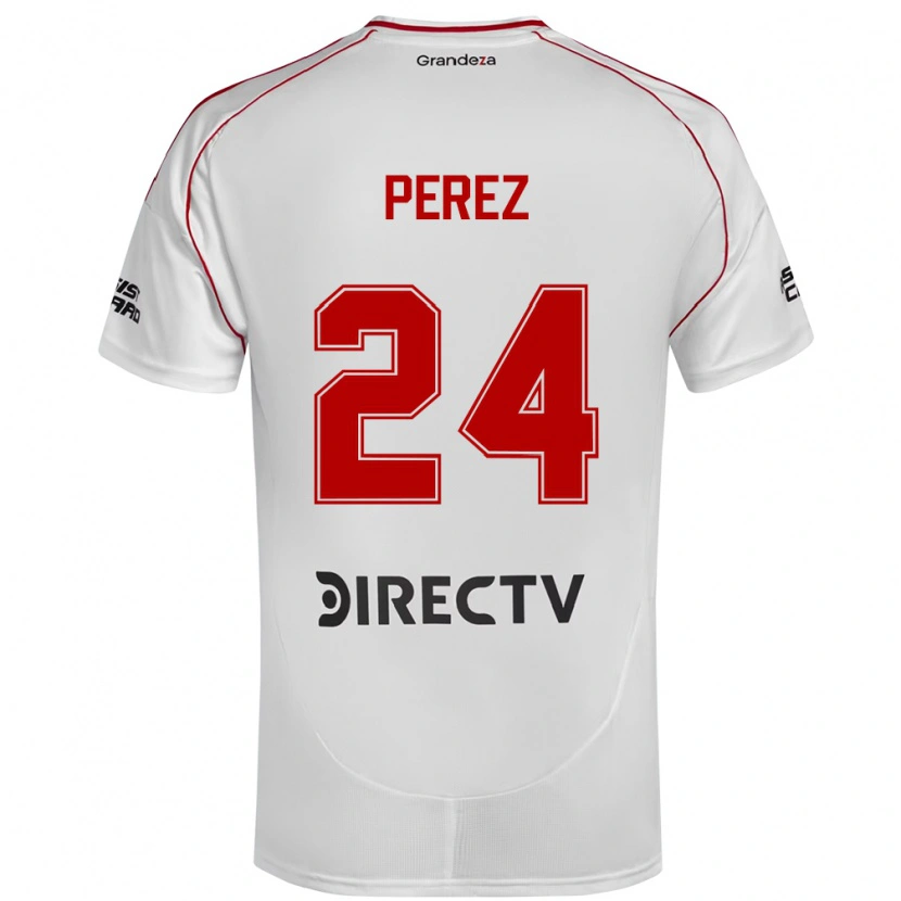 Danxen Women Enzo Pérez #24 White Red Home Jersey 2025/26 T-Shirt