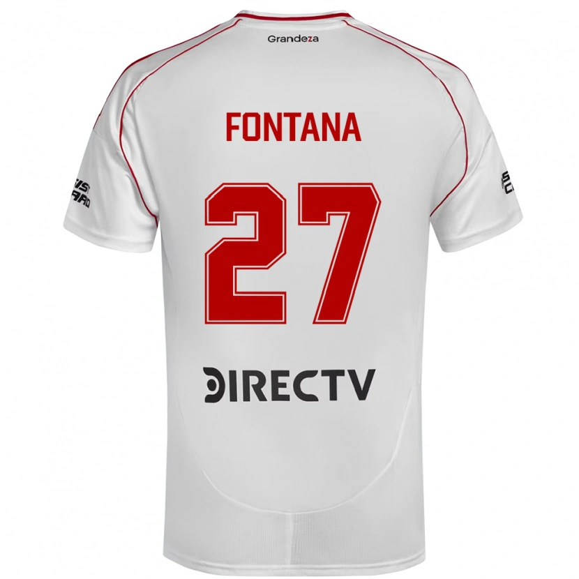 Danxen Women Agustin Fontana #27 White Red Home Jersey 2025/26 T-Shirt