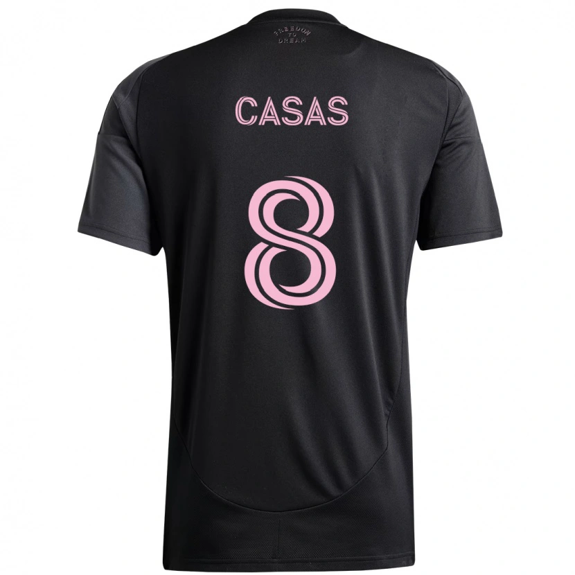 Danxen Women Pep Casas #8 Black Pink Away Jersey 2025/26 T-Shirt