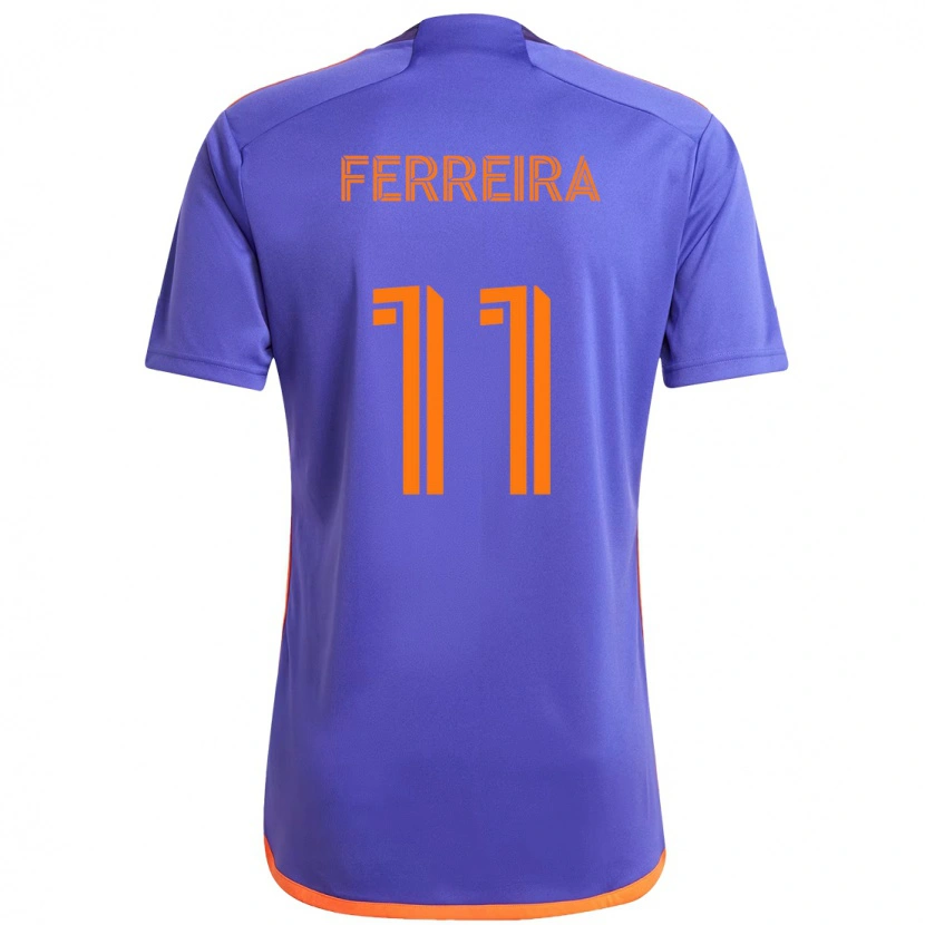 Danxen Women Sebastián Ferreira #11 Purple  Orange Away Jersey 2025/26 T-Shirt