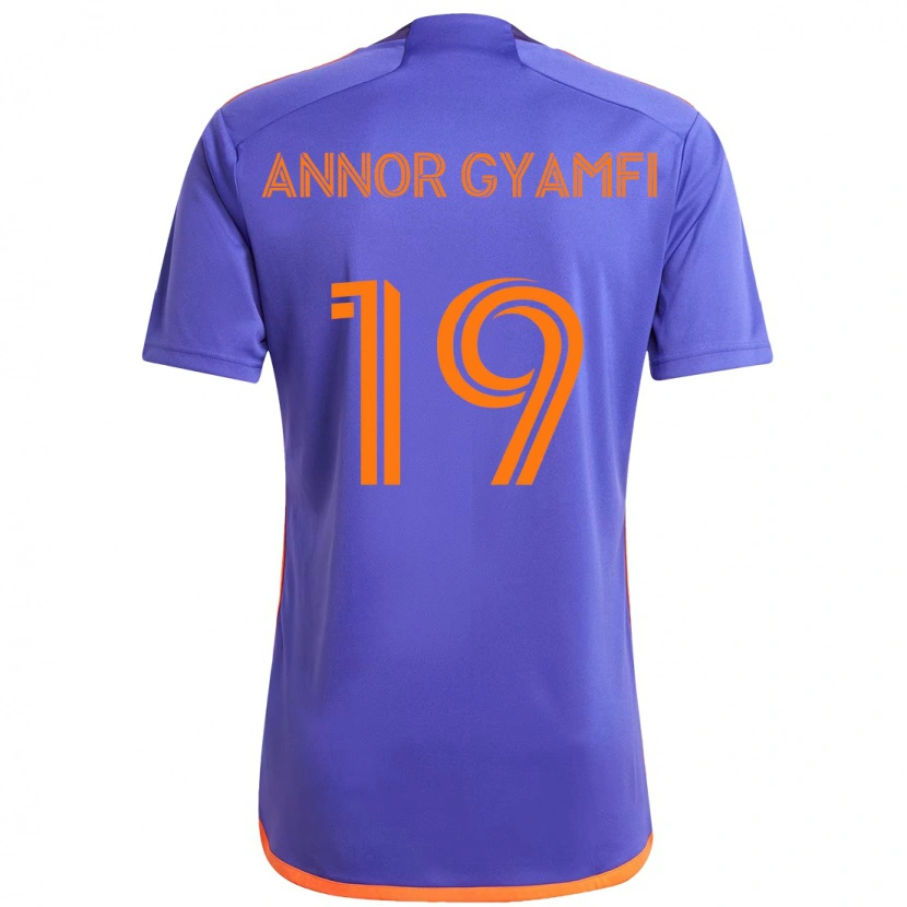 Danxen Women Stephen Annor Gyamfi #19 Purple  Orange Away Jersey 2025/26 T-Shirt
