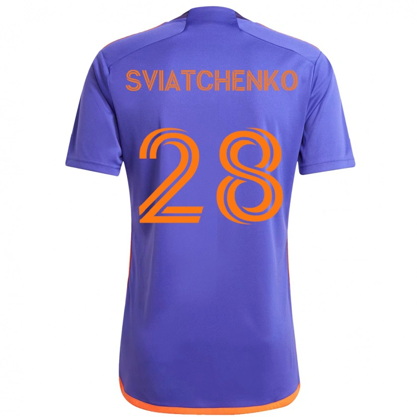 Danxen Women Erik Sviatchenko #28 Purple  Orange Away Jersey 2025/26 T-Shirt