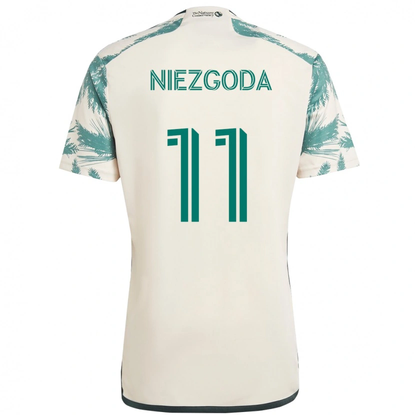 Danxen Women Jaroslaw Niezgoda #11 Beige Green Away Jersey 2025/26 T-Shirt
