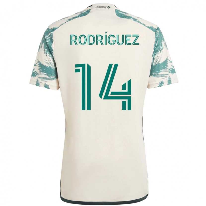 Danxen Women Jonathan Rodríguez #14 Beige Green Away Jersey 2025/26 T-Shirt
