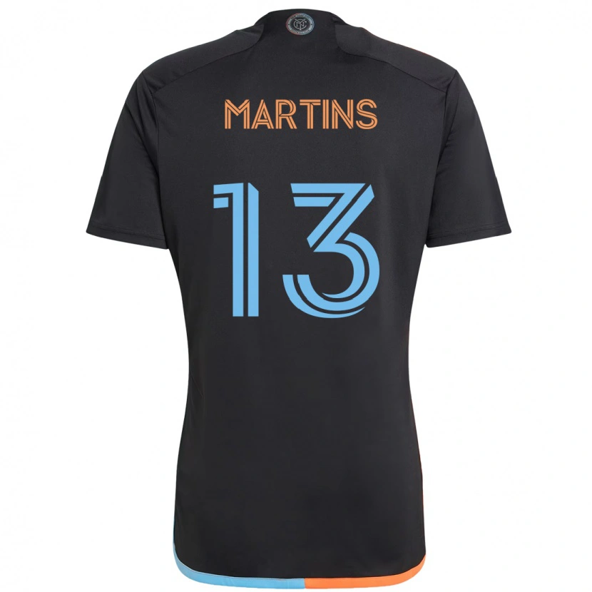 Danxen Women Thiago Martins #13 Black Blue Orange Away Jersey 2025/26 T-Shirt