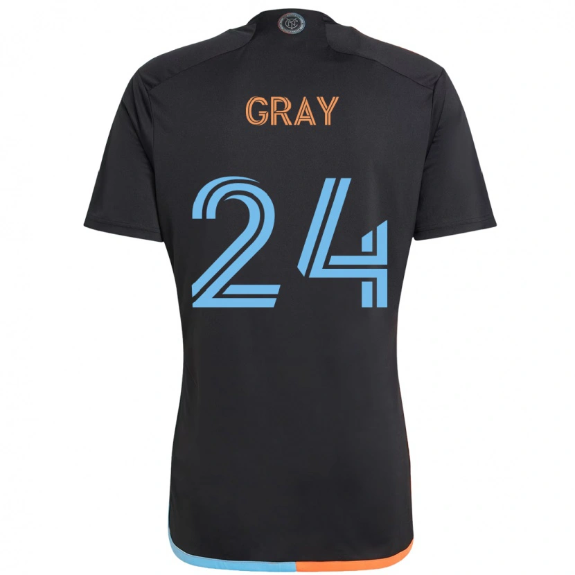 Danxen Women Tayvon Gray #24 Black Blue Orange Away Jersey 2025/26 T-Shirt