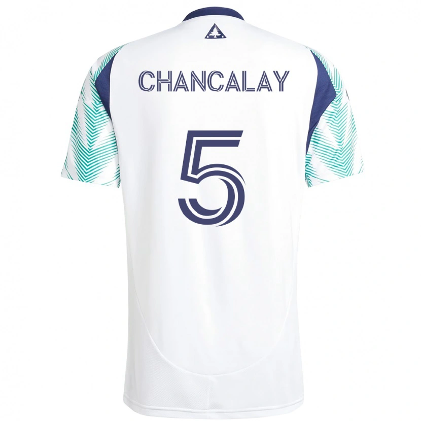 Danxen Women Tomás Chancalay #5 White Blue Away Jersey 2025/26 T-Shirt