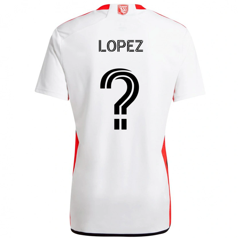 Danxen Women Mateo Lopez #0 White Red Away Jersey 2025/26 T-Shirt