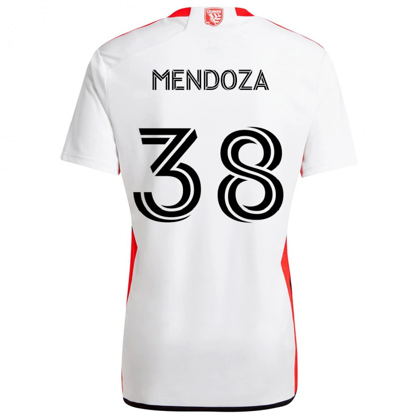 Danxen Women Edwyn Mendoza #38 White Red Away Jersey 2025/26 T-Shirt