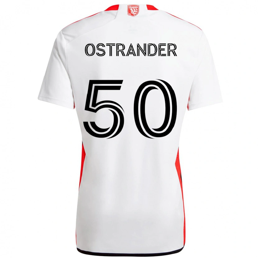 Danxen Women William Ostrander #50 White Red Away Jersey 2025/26 T-Shirt