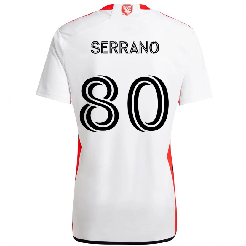 Danxen Women David Serrano #80 White Red Away Jersey 2025/26 T-Shirt