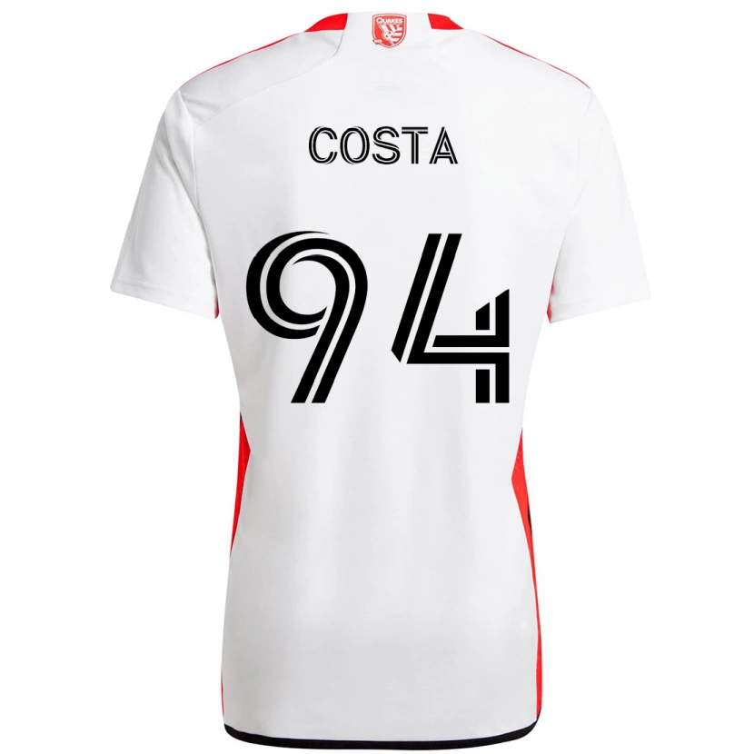Danxen Women Vítor Costa #94 White Red Away Jersey 2025/26 T-Shirt