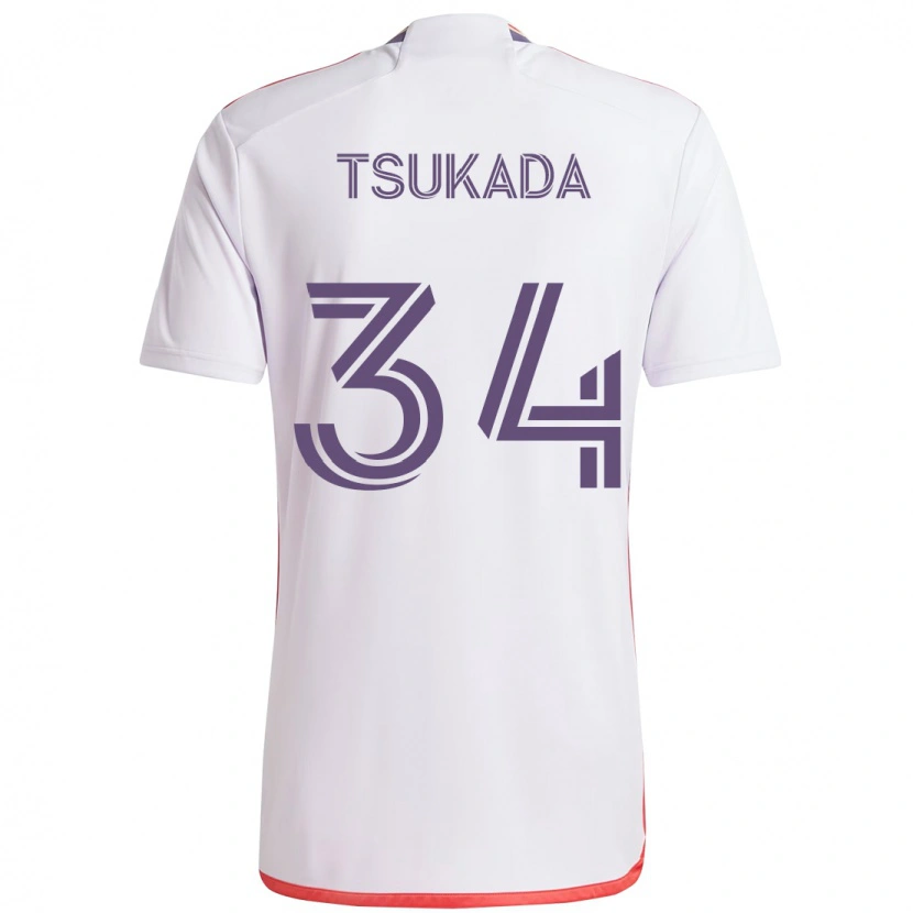 Danxen Women Yutaro Tsukada #34 White Purple Away Jersey 2025/26 T-Shirt
