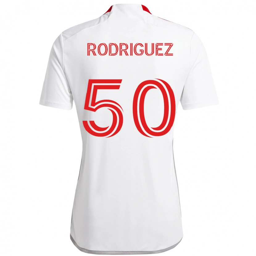 Danxen Women Abraham Rodriguez #50 White Red Away Jersey 2025/26 T-Shirt