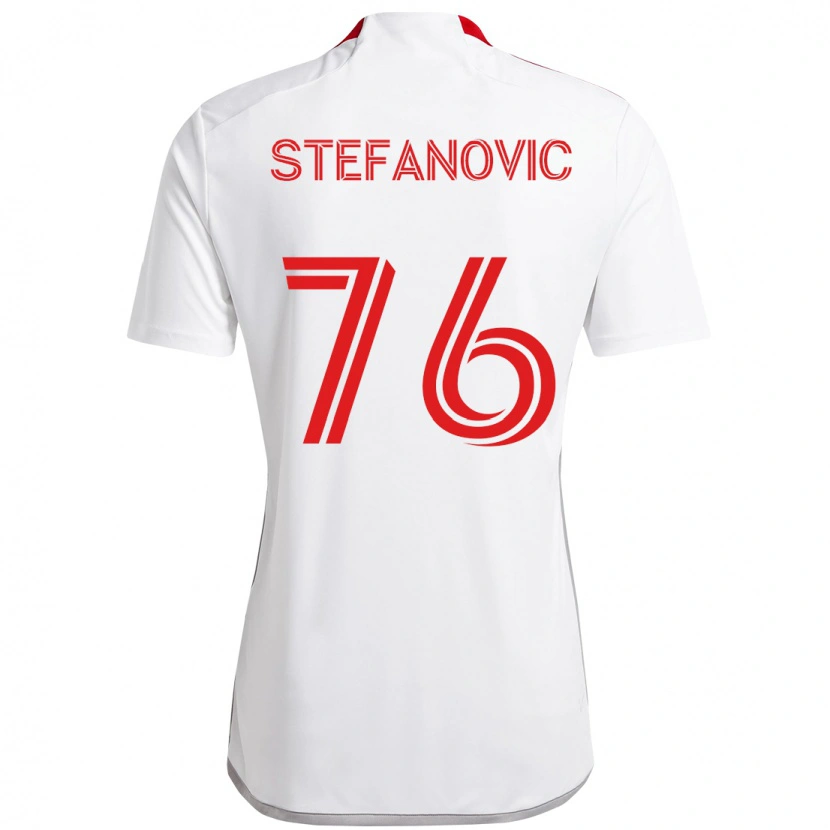 Danxen Women Lazar Stefanovic #76 White Red Away Jersey 2025/26 T-Shirt