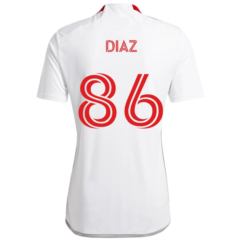 Danxen Women Alec Díaz #86 White Red Away Jersey 2025/26 T-Shirt