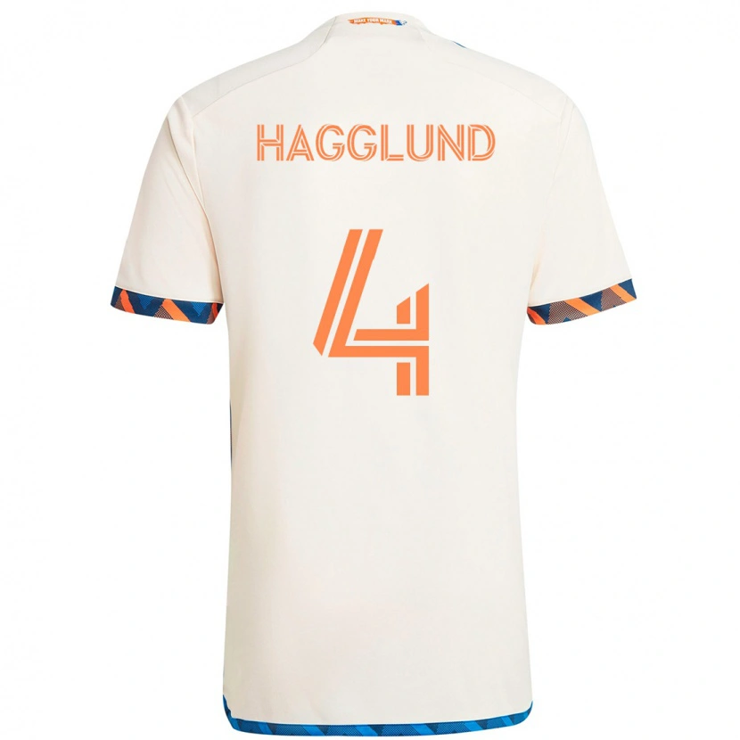 Danxen Women Nick Hagglund #4 White Blue Orange Away Jersey 2025/26 T-Shirt