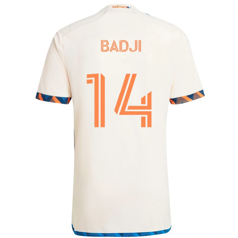 Danxen Women Dominique Badji #14 White Blue Orange Away Jersey 2025/26 T-Shirt