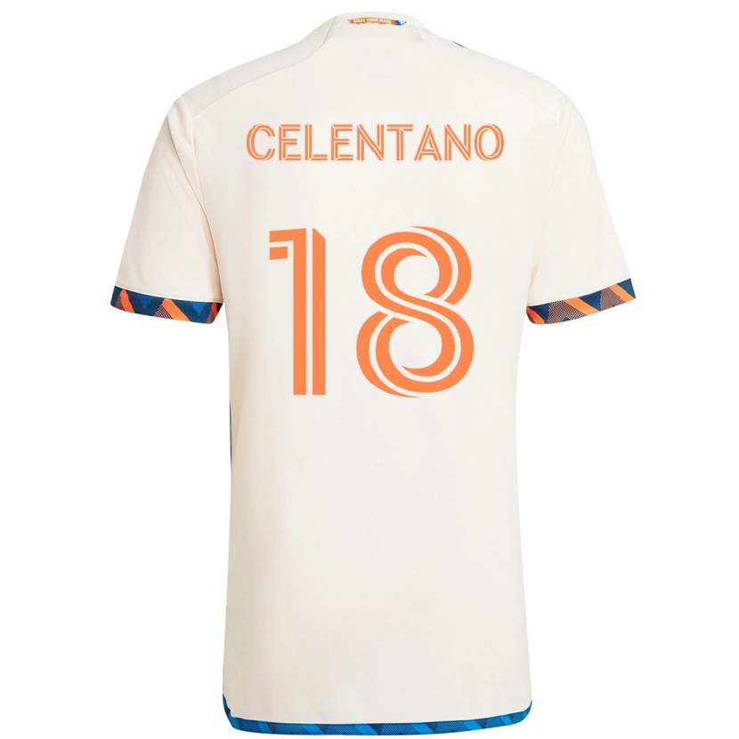 Danxen Women Roman Celentano #18 White Blue Orange Away Jersey 2025/26 T-Shirt
