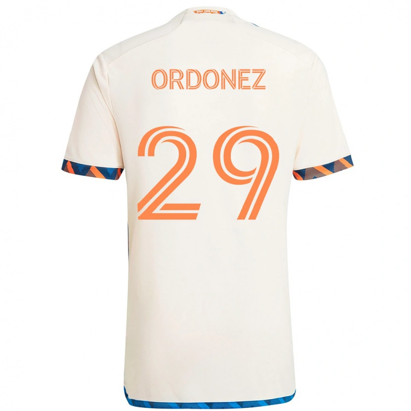 Danxen Women Arquímides Ordóñez #29 White Blue Orange Away Jersey 2025/26 T-Shirt