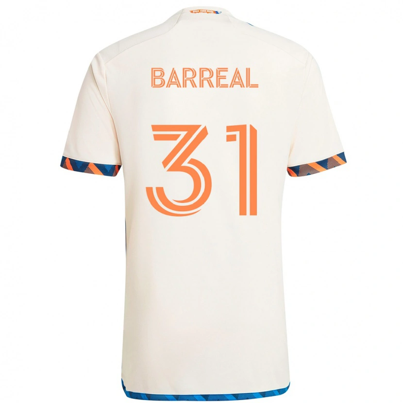 Danxen Women Álvaro Barreal #31 White Blue Orange Away Jersey 2025/26 T-Shirt