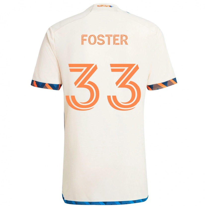 Danxen Women Isaiah Foster #33 White Blue Orange Away Jersey 2025/26 T-Shirt