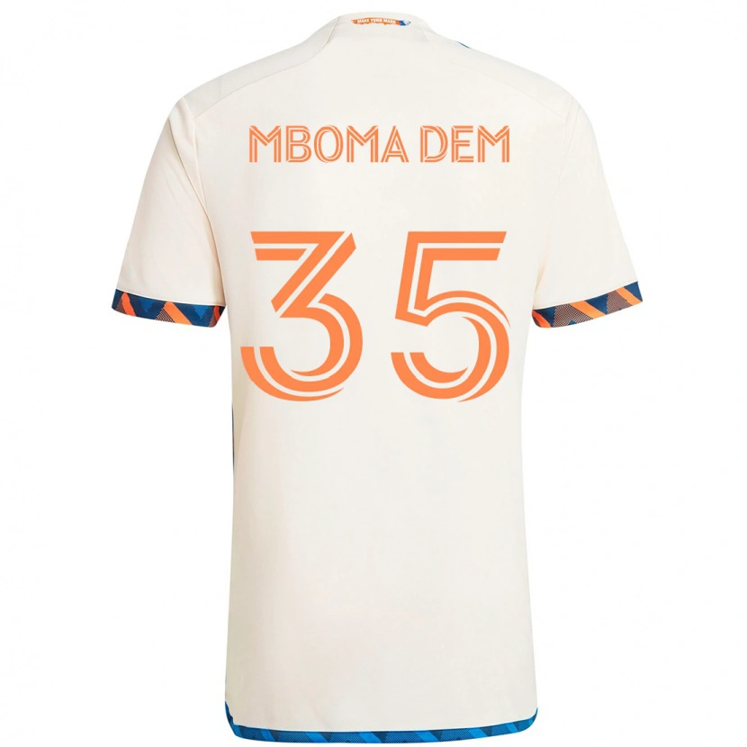 Danxen Women Kenji Mboma Dem #35 White Blue Orange Away Jersey 2025/26 T-Shirt