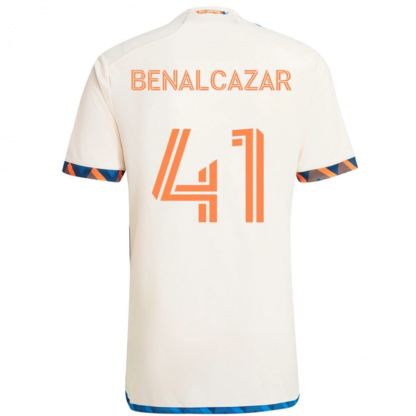 Danxen Women Nico Benalcázar #41 White Blue Orange Away Jersey 2025/26 T-Shirt