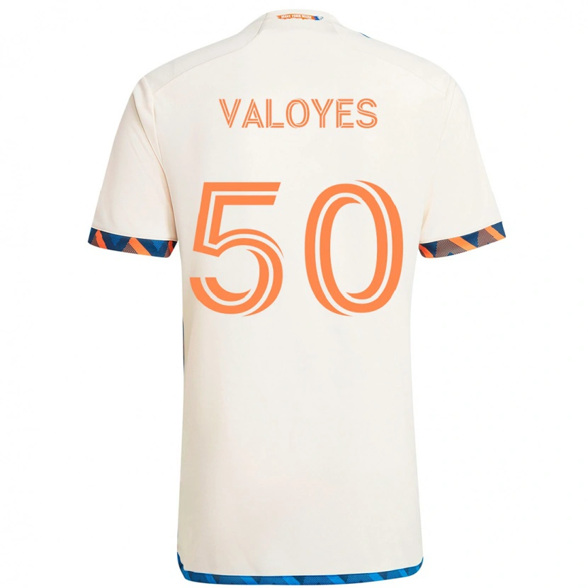 Danxen Women Yeiner Valoyes #50 White Blue Orange Away Jersey 2025/26 T-Shirt