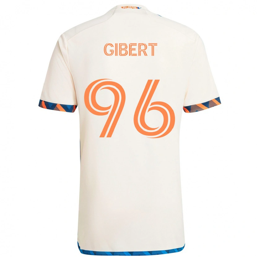 Danxen Women Gaël Gibert #96 White Blue Orange Away Jersey 2025/26 T-Shirt
