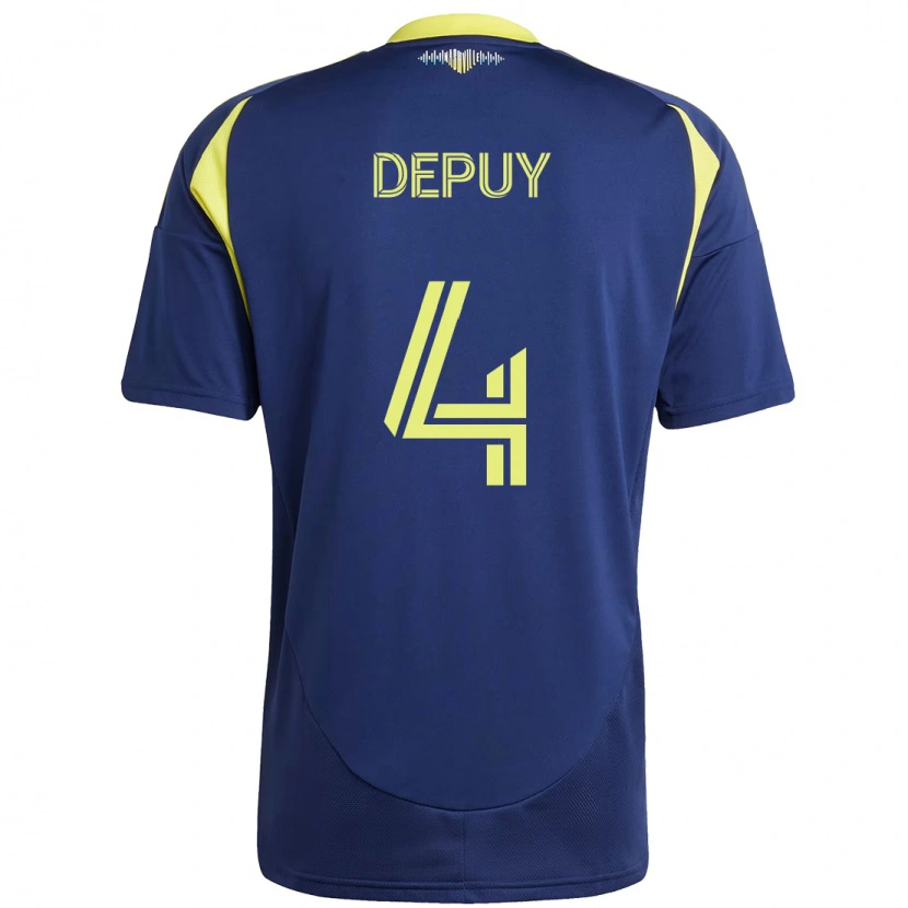 Danxen Women Nick Depuy #4 Navy Blue Yellow Away Jersey 2025/26 T-Shirt