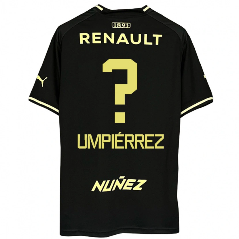 Danxen Women Leandro Umpiérrez #0 Black Yellow Away Jersey 2025/26 T-Shirt