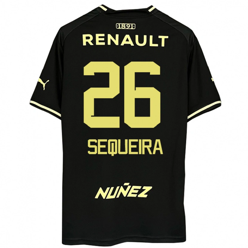Danxen Women Leonardo Sequeira #26 Black Yellow Away Jersey 2025/26 T-Shirt