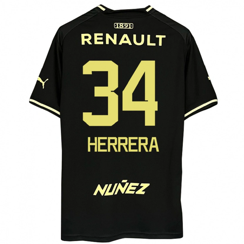 Danxen Women Nahuel Herrera #34 Black Yellow Away Jersey 2025/26 T-Shirt