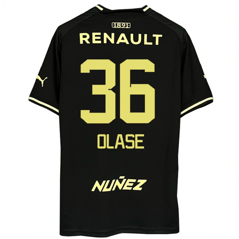 Danxen Women Tomás Olase #36 Black Yellow Away Jersey 2025/26 T-Shirt