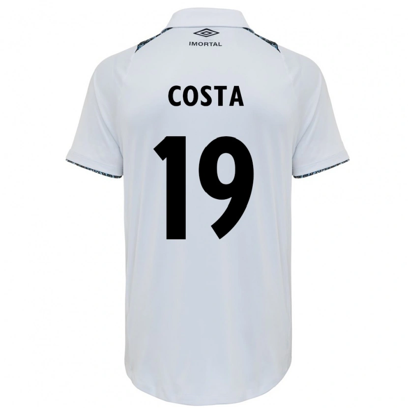 Danxen Women Diego Costa #19 White Blue Away Jersey 2025/26 T-Shirt