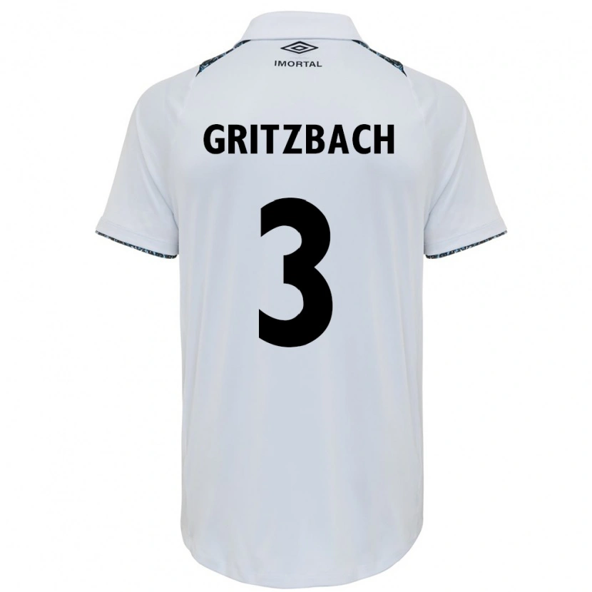 Danxen Women Fernanda Gritzbach #3 White Blue Away Jersey 2025/26 T-Shirt