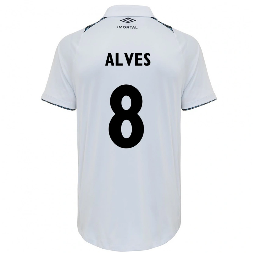 Danxen Women Fernanda Berti Alves #8 White Blue Away Jersey 2025/26 T-Shirt