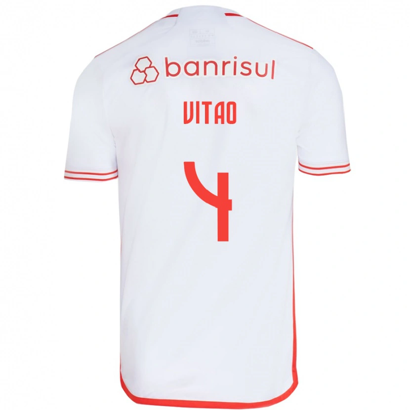 Danxen Women Vitão #4 White Red Away Jersey 2025/26 T-Shirt