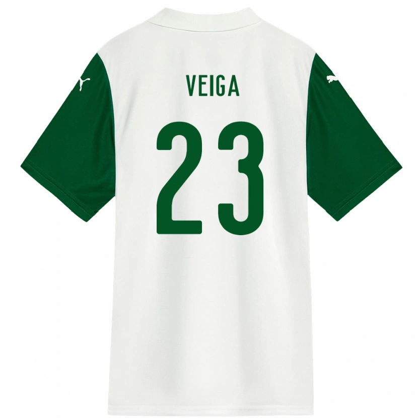 Danxen Women Raphael Veiga #23 White Green Away Jersey 2025/26 T-Shirt