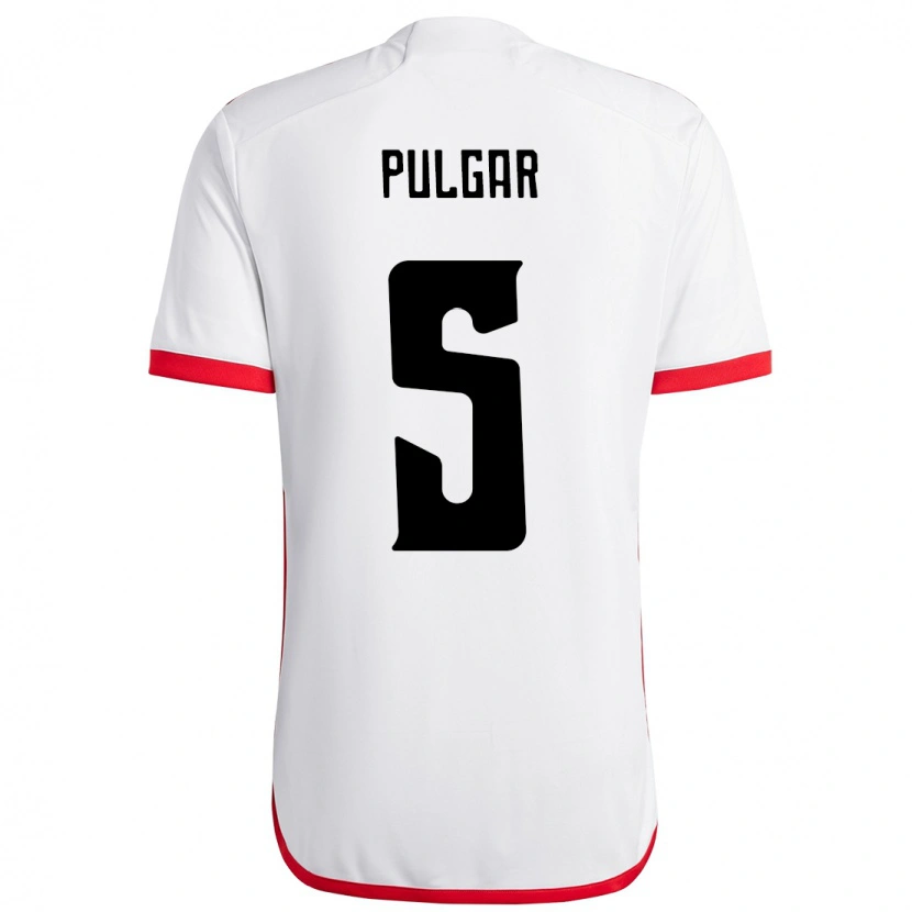 Danxen Women Erick Pulgar #5 White Red Away Jersey 2025/26 T-Shirt