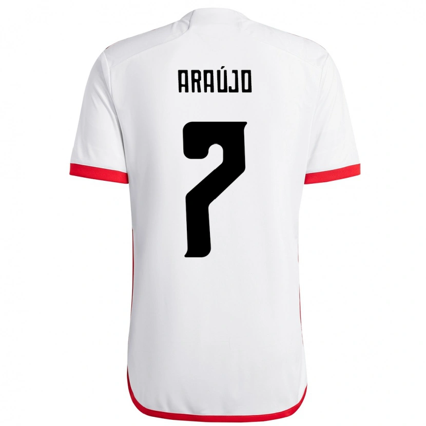 Danxen Women Luiz Araújo #7 White Red Away Jersey 2025/26 T-Shirt