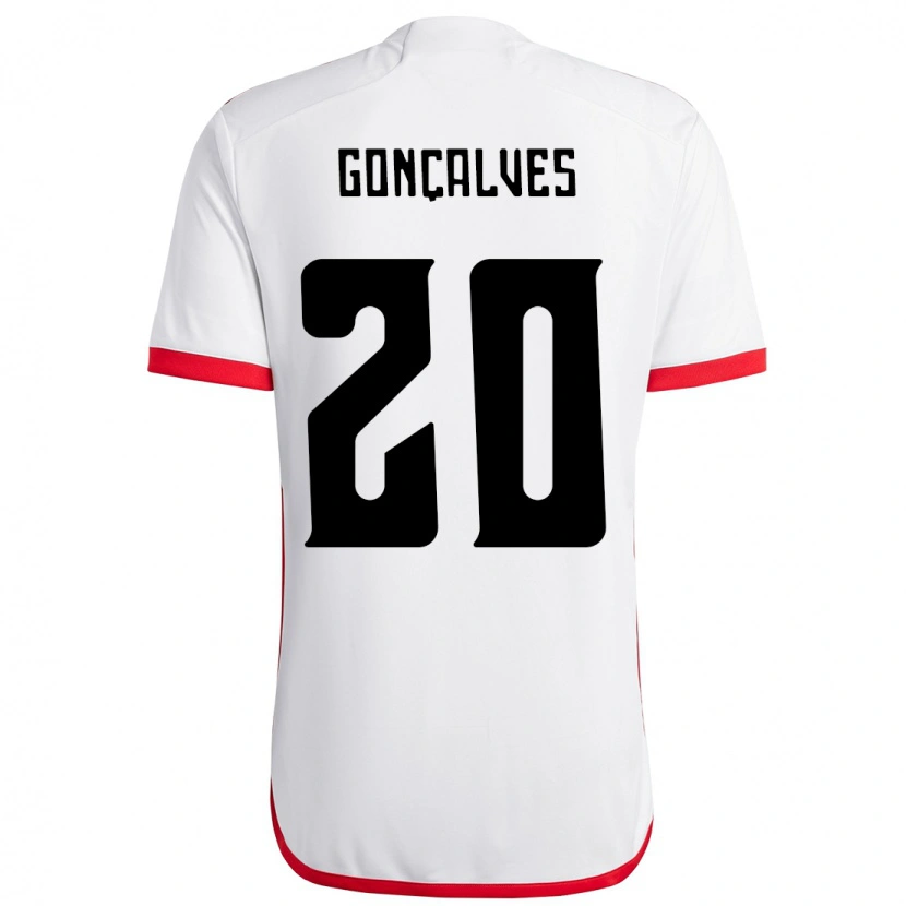 Danxen Women Matheus Gonçalves #20 White Red Away Jersey 2025/26 T-Shirt