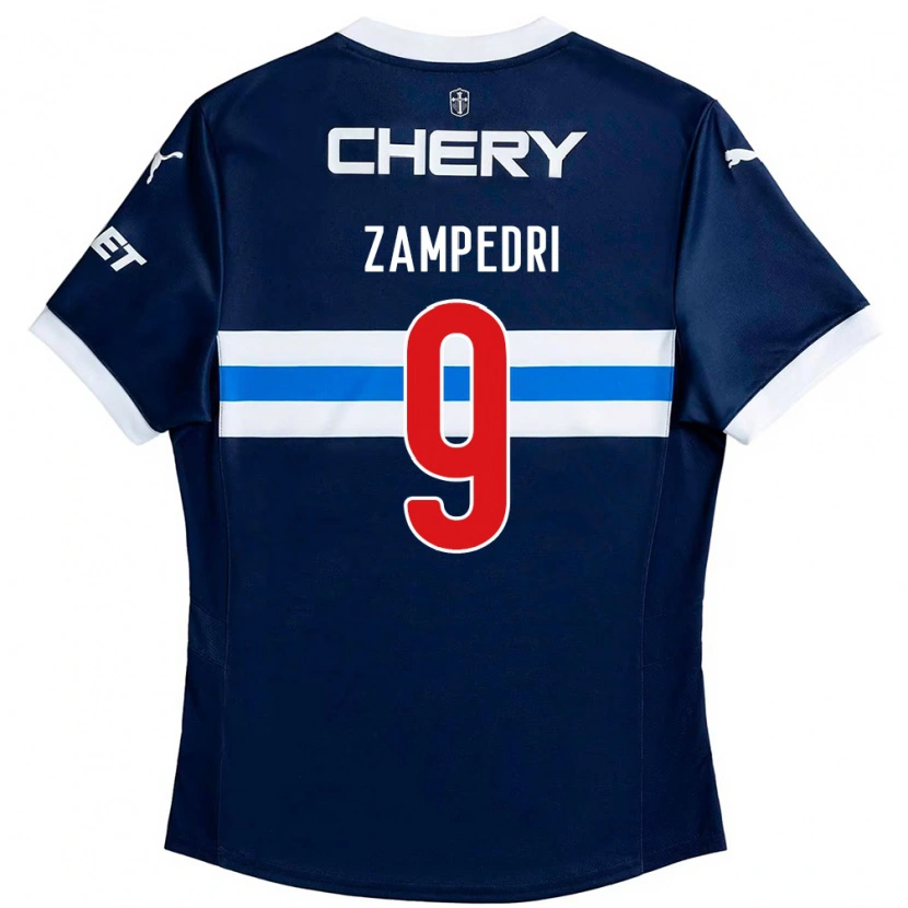 Danxen Women Fernando Zampedri #9 Royal Blue White Away Jersey 2025/26 T-Shirt